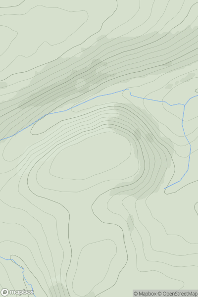 Thumbnail image for Great Wood [Welshpool to Hay-on-Wye] showing contour plot for surrounding peak
